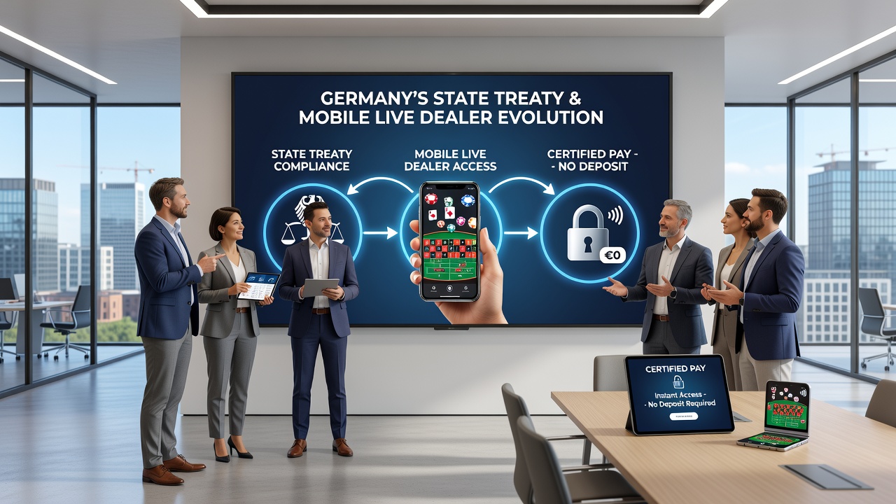Mobile Live-Dealer-Sitzung mit Integration zertifizierter Zahlungskanäle unter deutschem Regulierungsrahmen