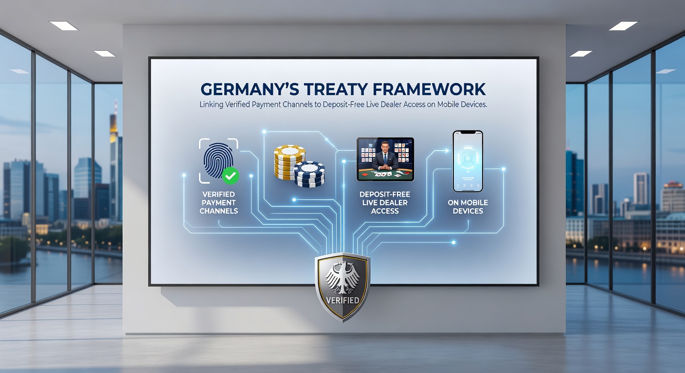Illustration des deutschen Vertragsrahmens für verifizierte Zahlungen und Live-Dealer auf Mobilgeräten