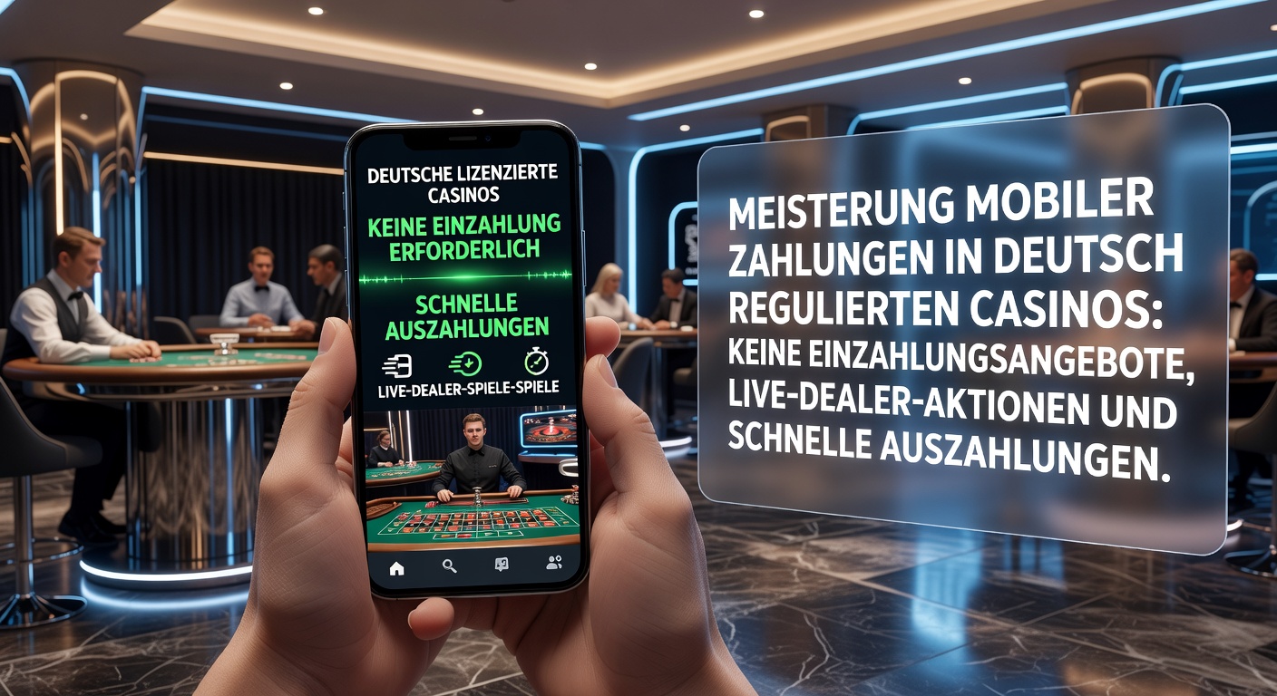 Mobilansicht eines regulierten deutschen Online-Casinos mit Zahlungsoptionen und Live-Dealer-Tisch