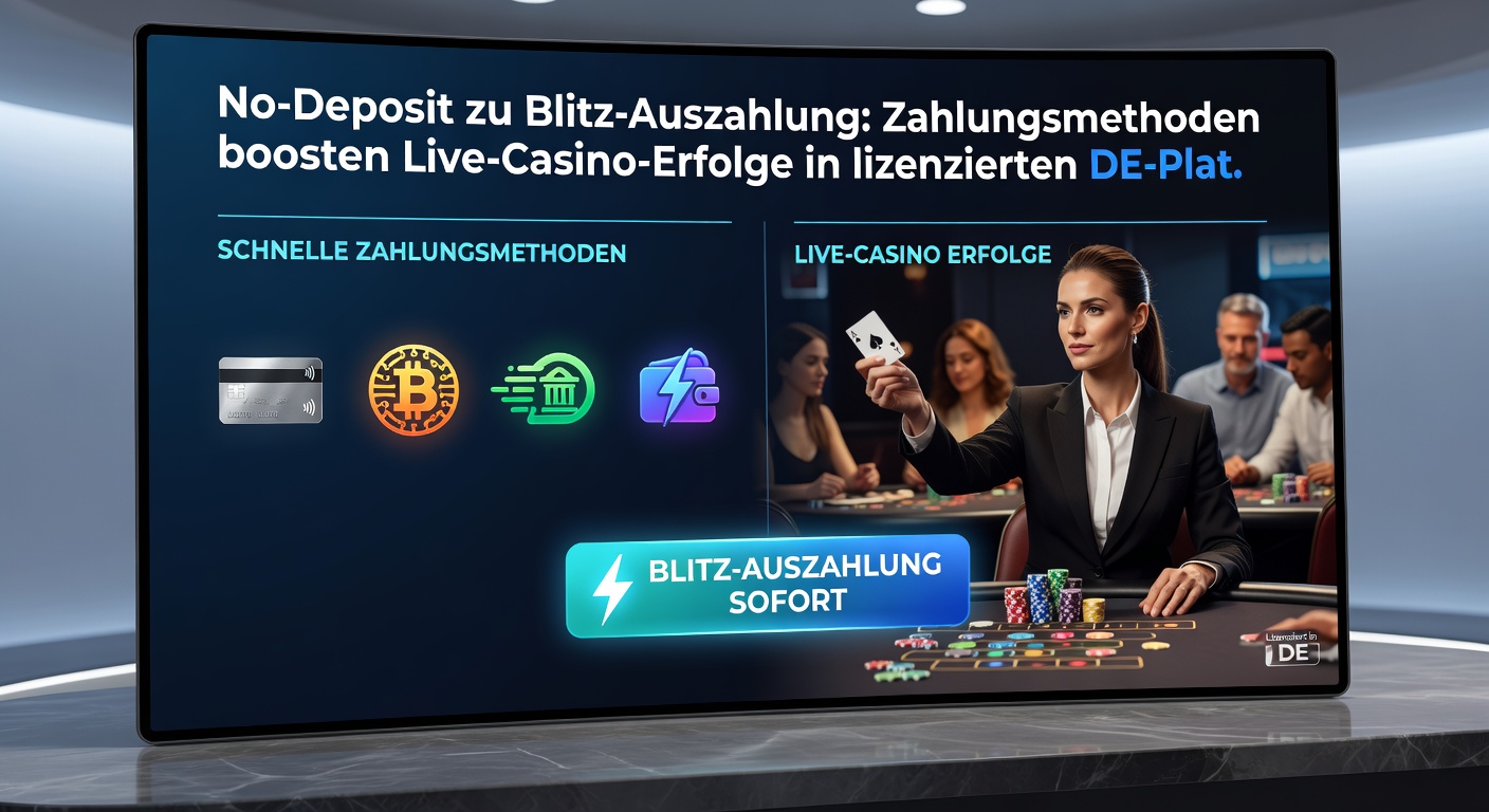 Detaillierte Darstellung von Zahlungsmethoden-Icons wie Trustly, Klarna und Sofort neben einem Live-Casino-Tisch mit Blitz-Auszahlungs-Button